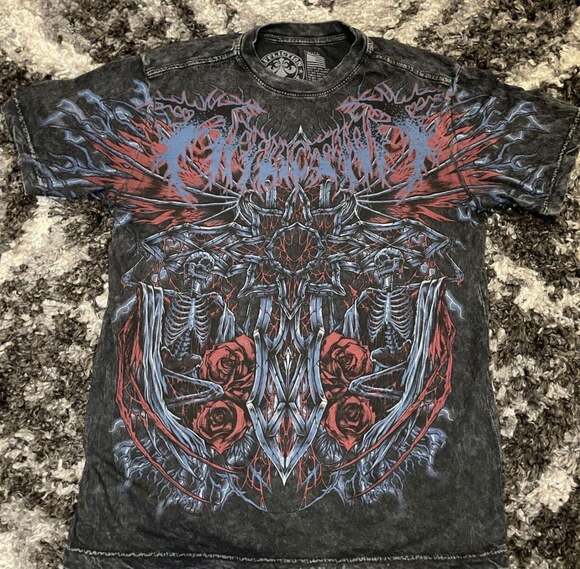 Affliction Other - Affliction Infernal Savagery Skeleton and Roses Graphic T-Shirt